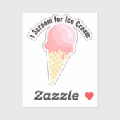 Autocollant vinyle design cône de glace (Feuille)