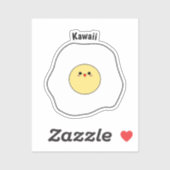 Autocollant vinyle d'œuf frit Kawaii (Feuille)