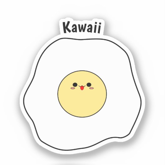 Autocollant vinyle d'œuf frit Kawaii (Recto)