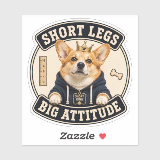 Autocollant vinyle drôle de Corgi | Pattes courtes (Feuille)