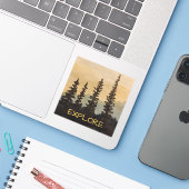 Autocollant vinyle Explorez la nature (Ordinateur portable avec iPhone)