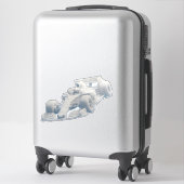 Autocollant vinyle extra large surréaliste (Sur valise)