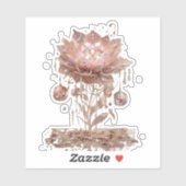 Autocollant vinyle Fleur néon futuriste (Feuille)