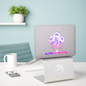 Autocollant vinyle - Fleurs Rose Néon (Ordinateur portable sur le bureau)