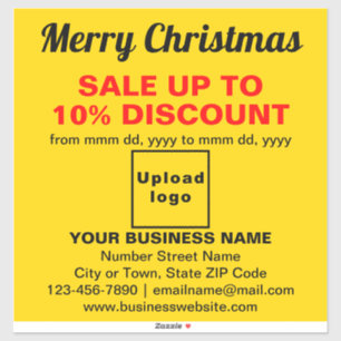 Autocollant vinyle jaune pour soldes de Noël pour