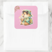 Autocollant vinyle Kawaii Anime Capybara Bubble Te (Sac)