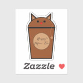 Autocollant vinyle Kawaii Chocolate Meow Tea (Feuille)