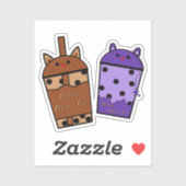 Autocollant vinyle Kawaii Duo Meow Tea (Feuille)
