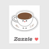 Autocollant vinyle Kawaii Meow Coffee (Feuille)