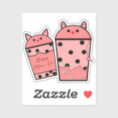Autocollant vinyle Kawaii Meow Tea (Feuille)