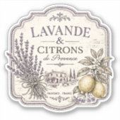 autocollant vinyle lavande et citron (Devant)