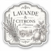 autocollant vinyle lavande et citron (Devant)