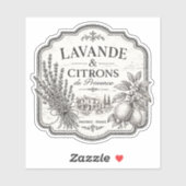 autocollant vinyle lavande et citron (Feuille)