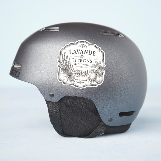 autocollant vinyle lavande et citron (Côté casque)