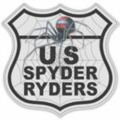 Autocollant vinyle logo US Spyder Ryders (Devant)