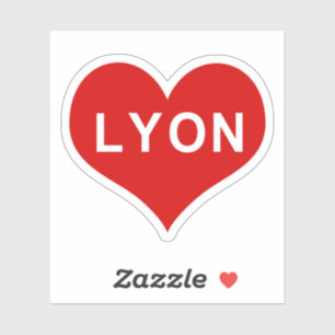 Autocollant vinyle LYON Cœur d'amour rouge