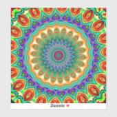 Autocollant vinyle mandala coloré (Feuille)