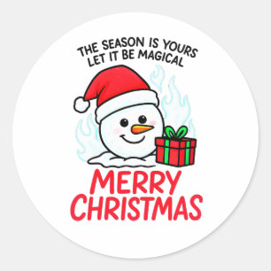 Autocollant vinyle Noël Bonhomme de neige enflammé