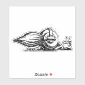 Autocollant vinyle noir et blanc Escargot Fusée (Feuille)