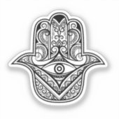 Autocollant vinyle œil mauvais main Hamsa complexe (Recto)