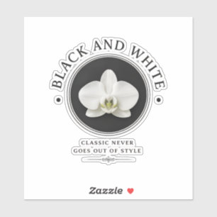 autocollant vinyle orchidée noir et blanc