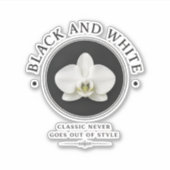 autocollant vinyle orchidée noir et blanc (Devant)