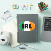 Autocollant vinyle Oval IRL avec drapeau irlandais (Couverture iPad)