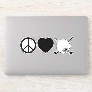 Autocollant vinyle Peace Love Golf
