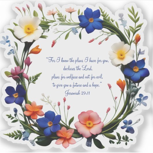 Autocollant vinyle personnalisé avec verset de la  (Devant)