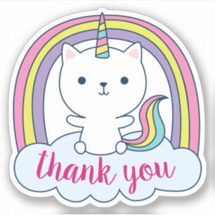 Autocollant vinyle personnalisé Caticorn Merci