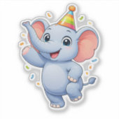 Autocollant vinyle personnalisé éléphant mignon po (Devant)