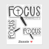 Autocollant vinyle personnalisé Focus Cross chréti (Feuille)