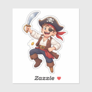 Autocollant vinyle personnalisé pirate de dessin a