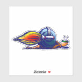Autocollant vinyle personnalisé Rocket Snail (Feuille)