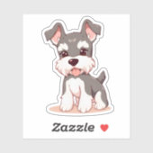 Autocollant vinyle personnalisé Schnauzer mignon (Feuille)