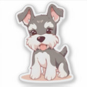 Autocollant vinyle personnalisé Schnauzer mignon (Devant)