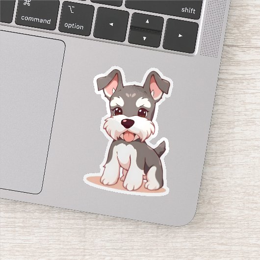 Autocollant vinyle personnalisé Schnauzer mignon (Détail)