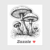 Autocollant vinyle pour champignons (Feuille)