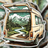 Autocollant vinyle pour fourgonnette de camping en