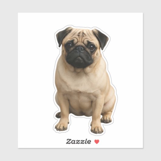 autocollant vinyle pug (Feuille)