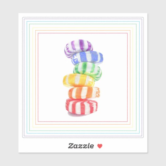 Autocollant vinyle RAINBOW CANDY 6" (Feuille)