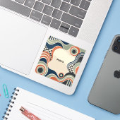 Autocollant vinyle Retro Focus – Géométrie des ann (Ordinateur portable avec iPhone)