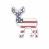 Autocollant vinyle silhouette de cerf drapeau amér (Devant)