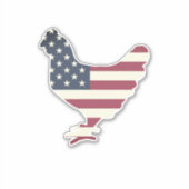 autocollant vinyle silhouette de poulet drapeau am (Devant)