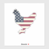 autocollant vinyle silhouette de poulet drapeau am (Feuille)