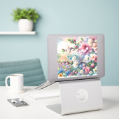 Autocollant vinyle sur mesure (Ordinateur portable sur le bureau)