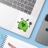 Autocollant vinyle sur mesure - Allen Alien (Ordinateur portable avec iPhone)