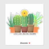 Autocollant vinyle sur mesure Cactus d'encourageme (Feuille)
