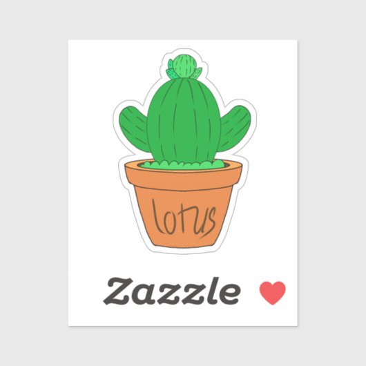 Autocollant vinyle sur mesure Cartoon Cactus (Feuille)