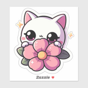 Autocollant vinyle sur mesure chat Kawaii